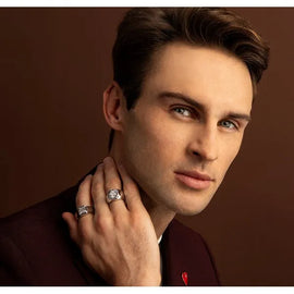 Lab Grown Diamond Asscher Solitaire Men's Band