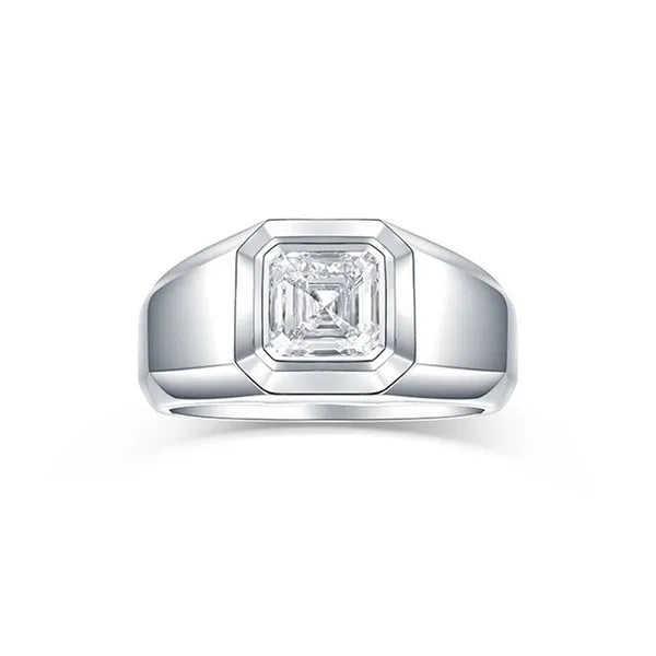 Lab Grown Diamond Asscher Solitaire Men's Band