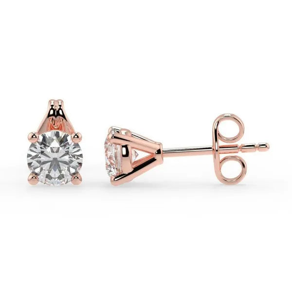 2.00ctw Natural Diamond Studs Round Shape Set on 14K GOLD 4 Prong Martini