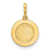 14K Polished Round with Rope Border Charm