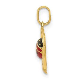 14k Enameled Ladybug in Heart Charm