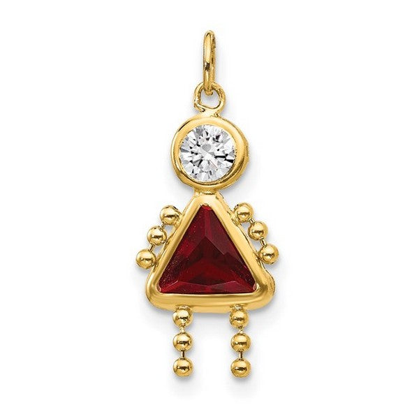 14ky January Girl Birthstone Charm