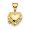 14k Scroll Border 10mm Heart Locket