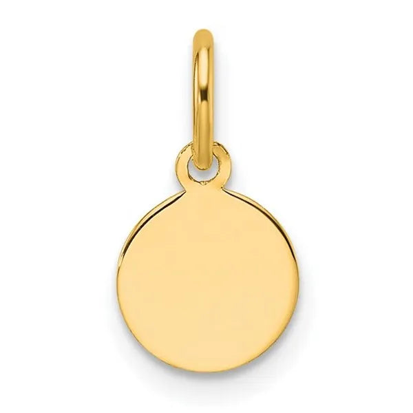 14k Plain .013 Gauge Circular Engravable Disc Charm