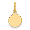 14k Plain .013 Gauge Circular Engravable Disc Charm