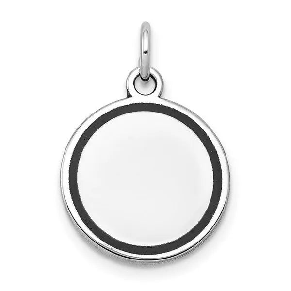 14k White Gold with Enamel .027 Gauge Circular Engravable Disc
