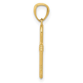 14K Polished 3D Heart Key Charm