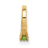 14K 3D Ring with Light Green Glass Stone Charm