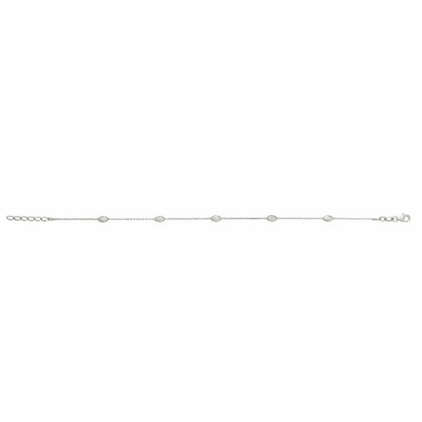 All Rhodium Moon Cut Anklet