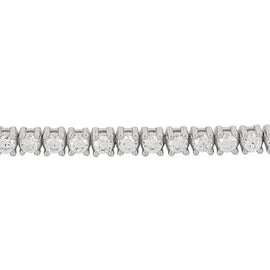 Sterling Silver 2mm Round CZ Tennis Bracelet 7"