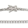 Sterling Silver 2mm Round CZ Tennis Bracelet 7"