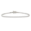 Sterling Silver 2mm Round CZ Tennis Bracelet 7"