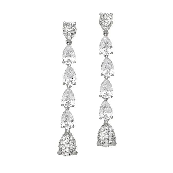 elegant post drop earrings pear shapes