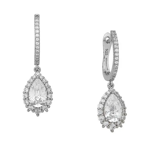 Pear Shape CZ Drop Earrings