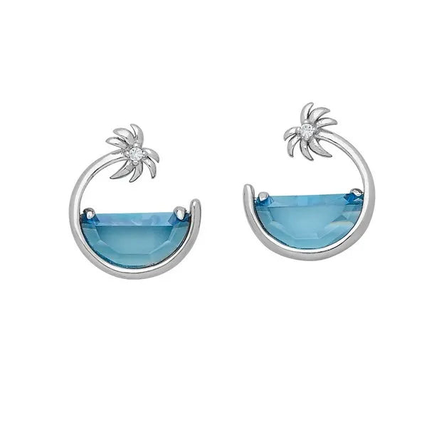 Sterling Silver Palm Tree Post Earrings