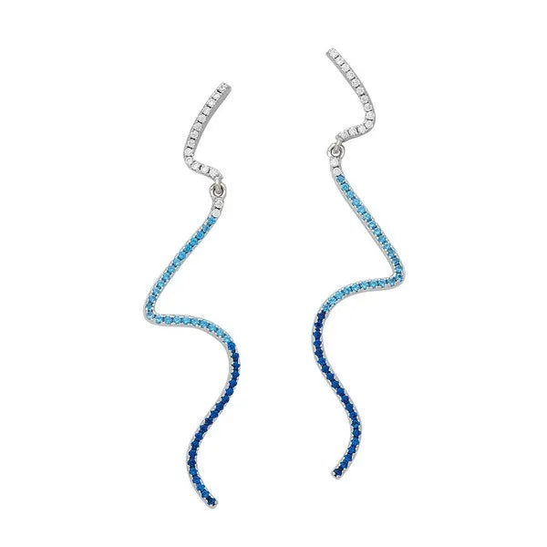 Squiggle Line Swing Post Earrings