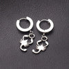 Stainless Steel Huggie Earrings with Scorpio Charm