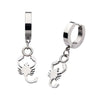 Stainless Steel Huggie Earrings with Scorpio Charm