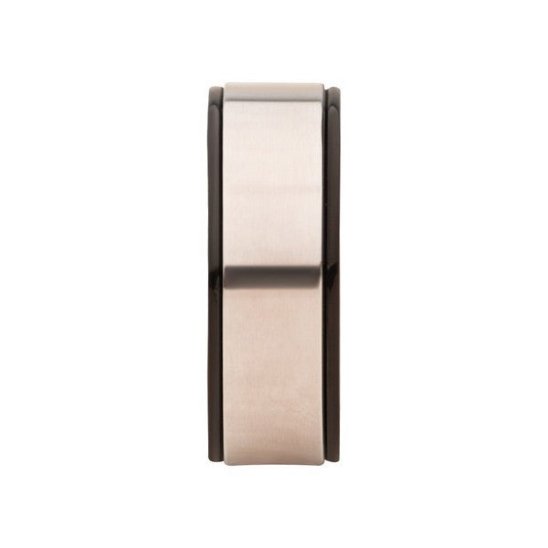 Stainless Steel Matte Finish with Rose Gold IP & Black IP 8mm Ring