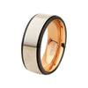 Stainless Steel Matte Finish with Rose Gold IP & Black IP 8mm Ring