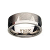 Men's Stainless Steel Matte with Polished Accent Notch Ring