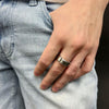 Matte Finish Stainless Steel Beveled Comfort Fit Wedding Band