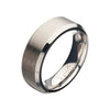 Matte Finish Stainless Steel Beveled Comfort Fit Wedding Band