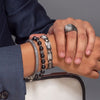 Men's Stainless Steel Silver IP with Gray Jasper Stone Ring