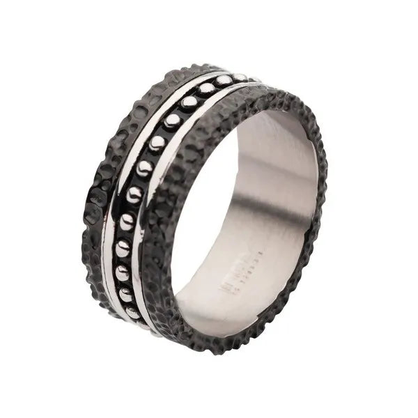 Men's Stainless Steel Blacksmith Hammered Ring