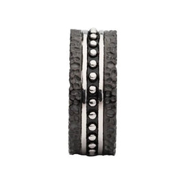 Men's Stainless Steel Blacksmith Hammered Ring