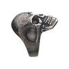 Antique Gunmetal Cracked Skull Ring