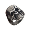 Antique Gunmetal Cracked Skull Ring