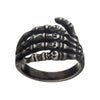 Antique Gunmetal Skeleton Hand Ring