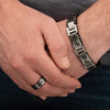Black IP Steel with Tribal Cut Out Design 8mm Comfort Fit Ring