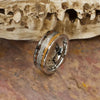 Meteorite & Whiskey Barrel Wood Inlay Comfort Fit Ring