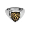 Black IP Pattern Antique Stamped Brass Dragon Ring