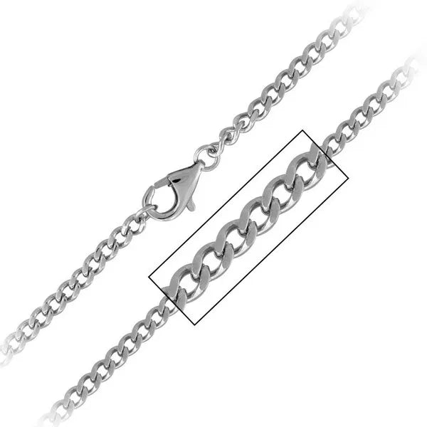 Stainless Steel 4mm Flat Curb Polished Chain