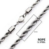 Men's Stainless Steel 4mm Rope Chain Necklace