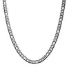 Men's Stainless Steel 7mm Polished Speckled Pattern Figaro Necklace