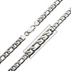 Men's Stainless Steel 7mm Polished Speckled Pattern Figaro Necklace
