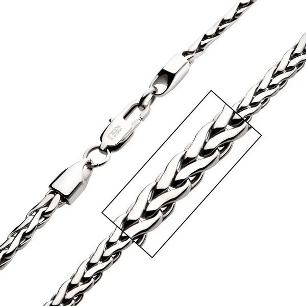 Stainless Steel Spiga Chain Necklace