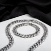 Stainless Steel 12mm Steel Miami Cuban Chain Necklace