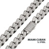 Stainless Steel 12mm Steel Miami Cuban Chain Necklace