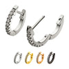 Stainless Steel with Prong Huggie Earrings