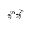 Stainless Steel with Hashtag Cubic Zirconia Square Cut Stud Earrings