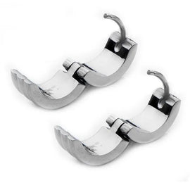 Stainless Steel Three Bars High Polished Huggies Earrings