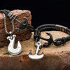 Matte Steel Clevis Grab Hook Anchor Pendant with Steel Bold Box Chain