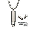 Memorial Bullet Pendant with long Box Chain