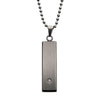 Cubic Zirconia Tag Pendant with Ball Chain