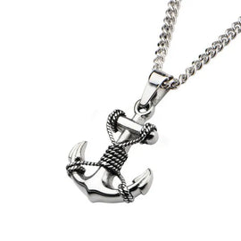 Men's Stainless Steel Anchor Pendant with Chain.